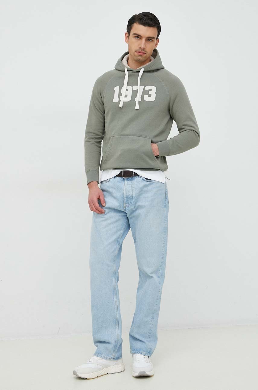 

Кофта Pepe Jeans Sammuel мужская цвет зелёный с капюшоном с аппликацией
