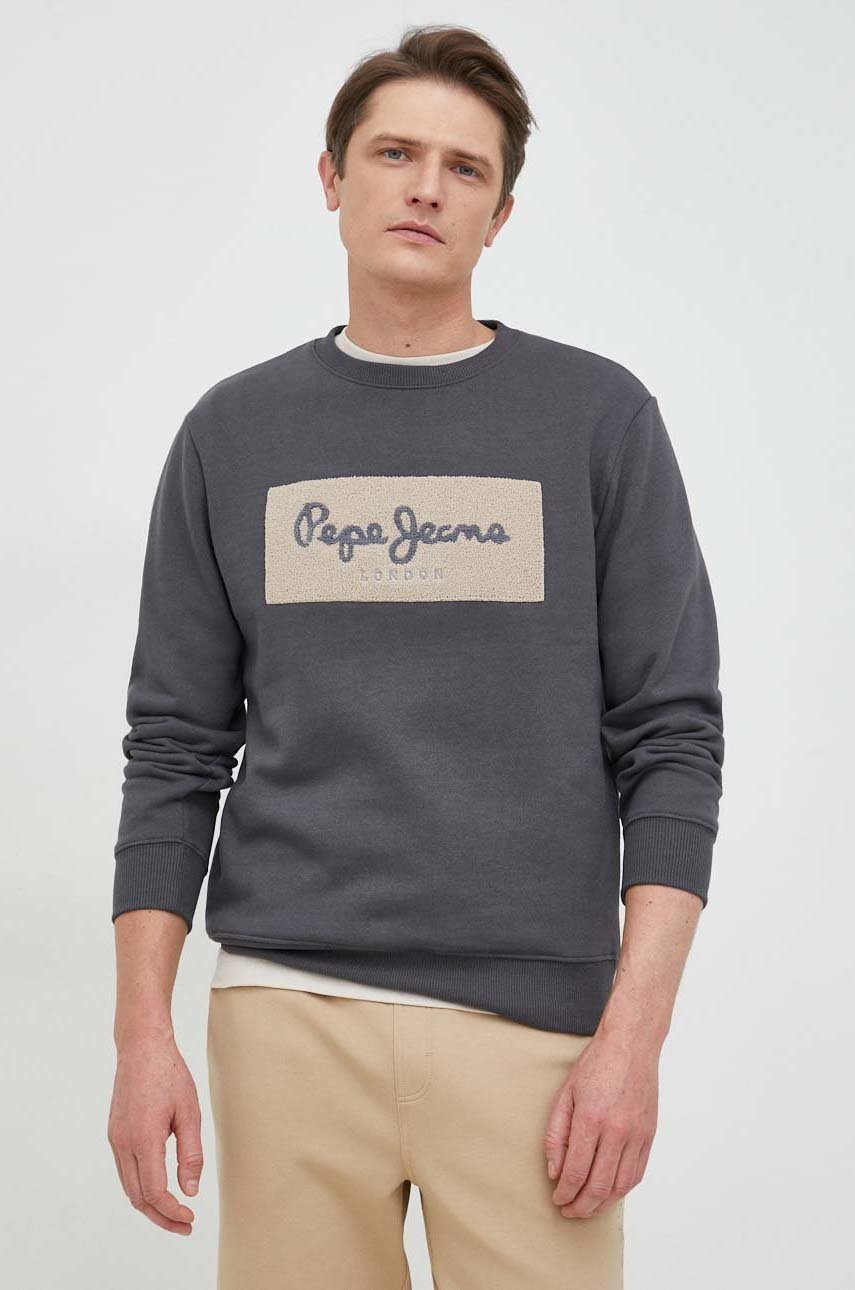 

Суичър Pepe Jeans sean в сиво с апликация, Сив