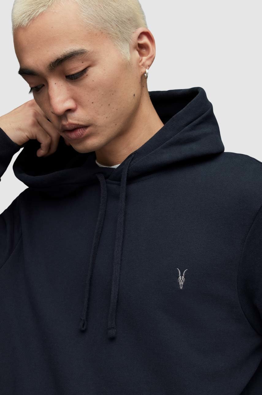 

Хлопковая кофта AllSaints мужская с капюшоном однотонная