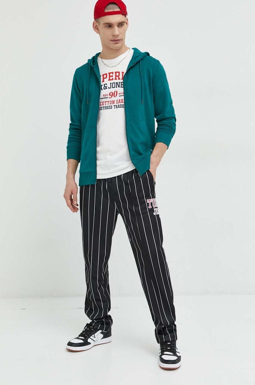 

Кофта Jack & Jones JJEBASIC мужская цвет зелёный с капюшоном однотонная 12181901