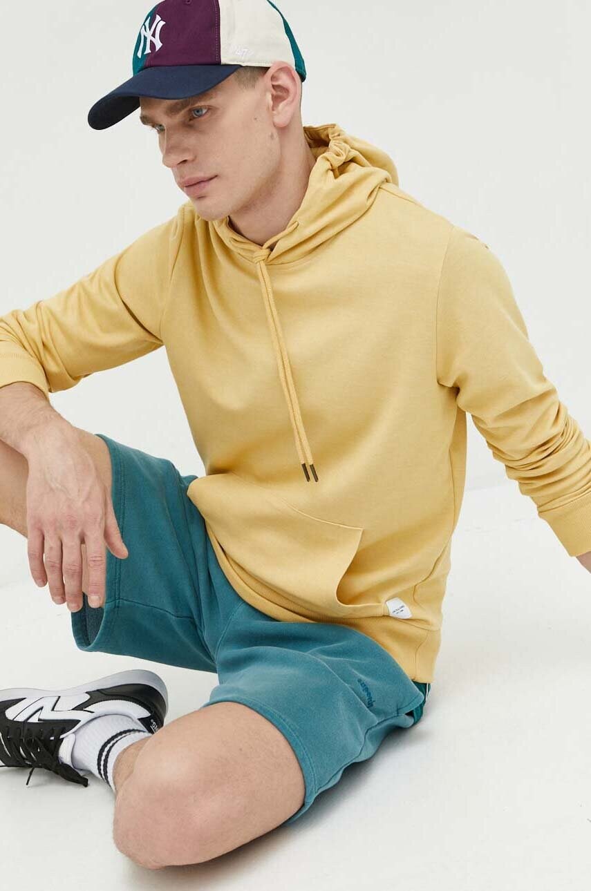

Кофта Jack & Jones JJEBASIC чоловіча колір жовтий з капюшоном однотонна 12182537