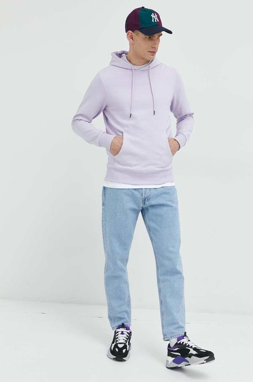 

Кофта Jack & Jones JJEBASIC чоловіча колір фіолетовий з капюшоном однотонна 12182537