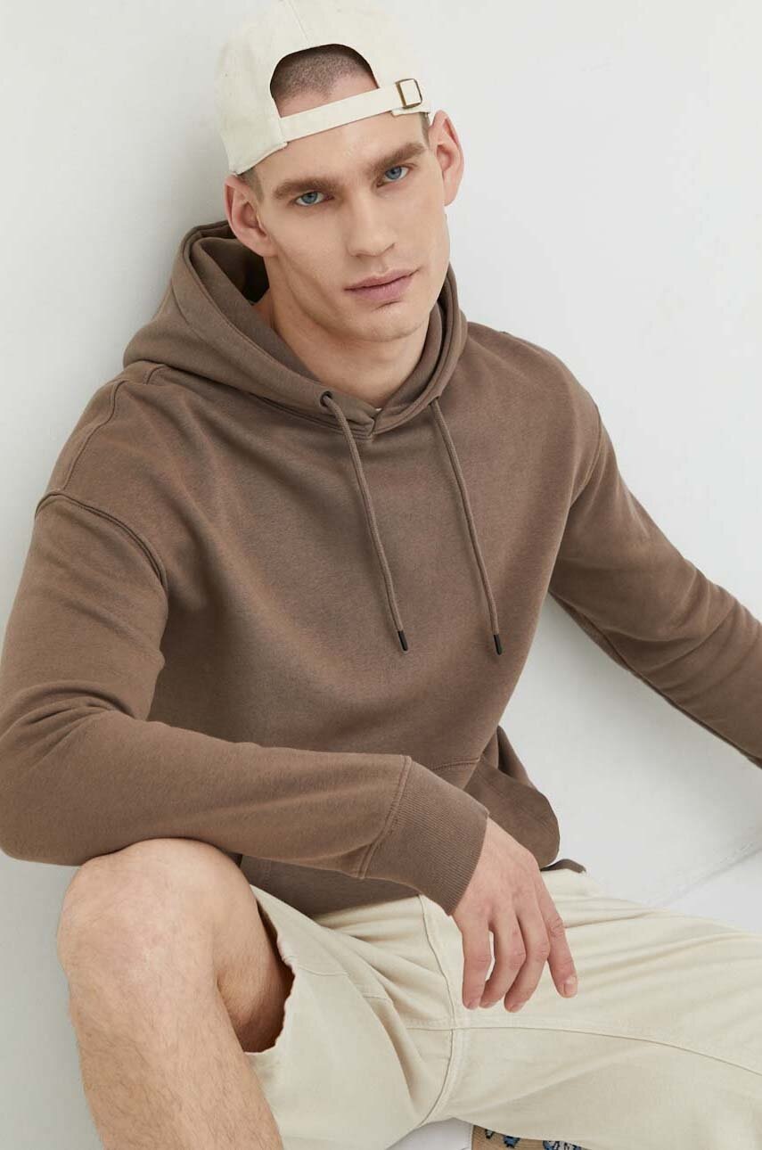 

Суичър Jack & Jones JJESTAR в кафяво с качулка с изчистен дизайн, Кафяв