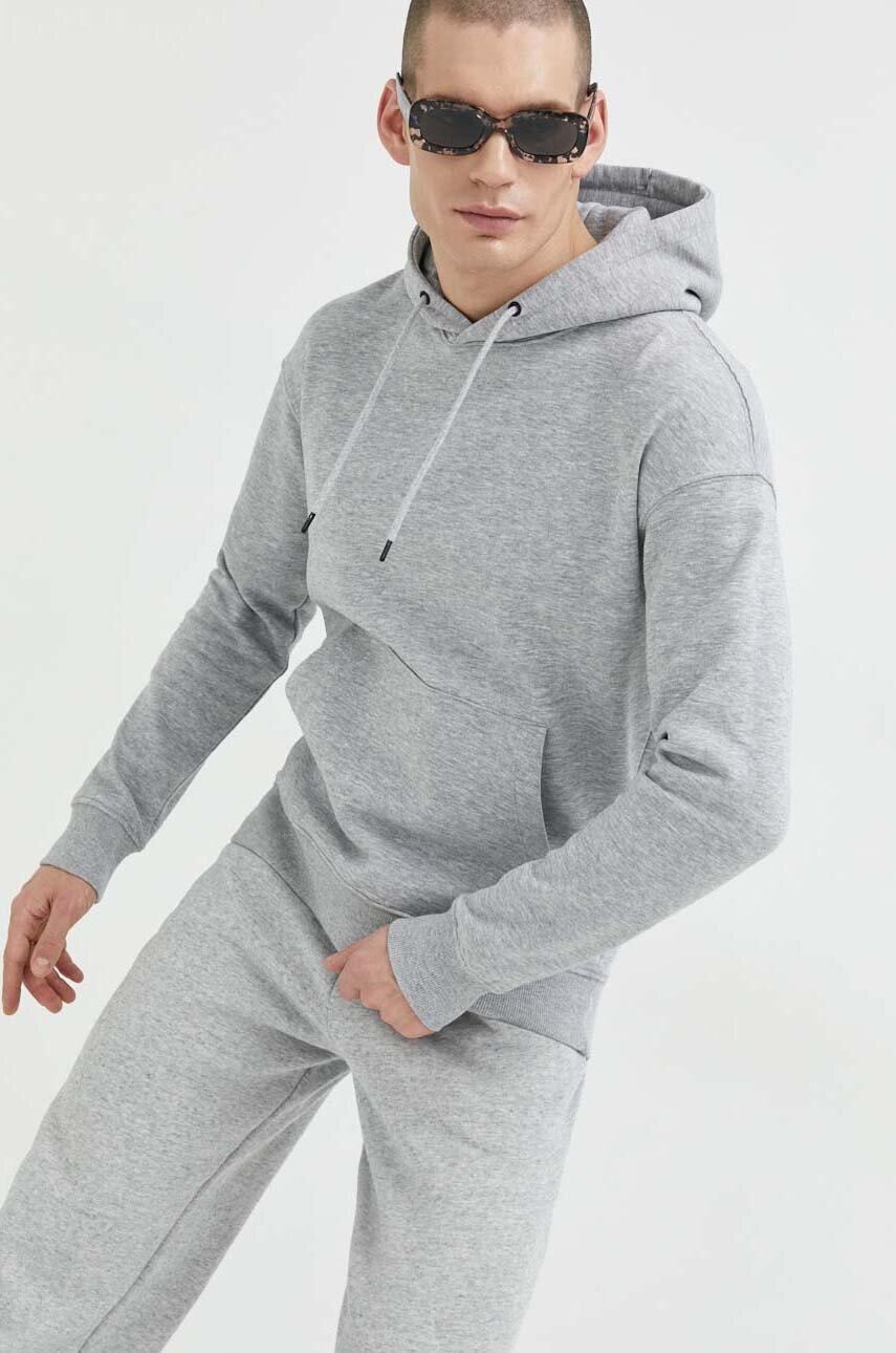 

Кофта Jack & Jones JJESTAR мужская цвет серый с капюшоном меланж 12208157
