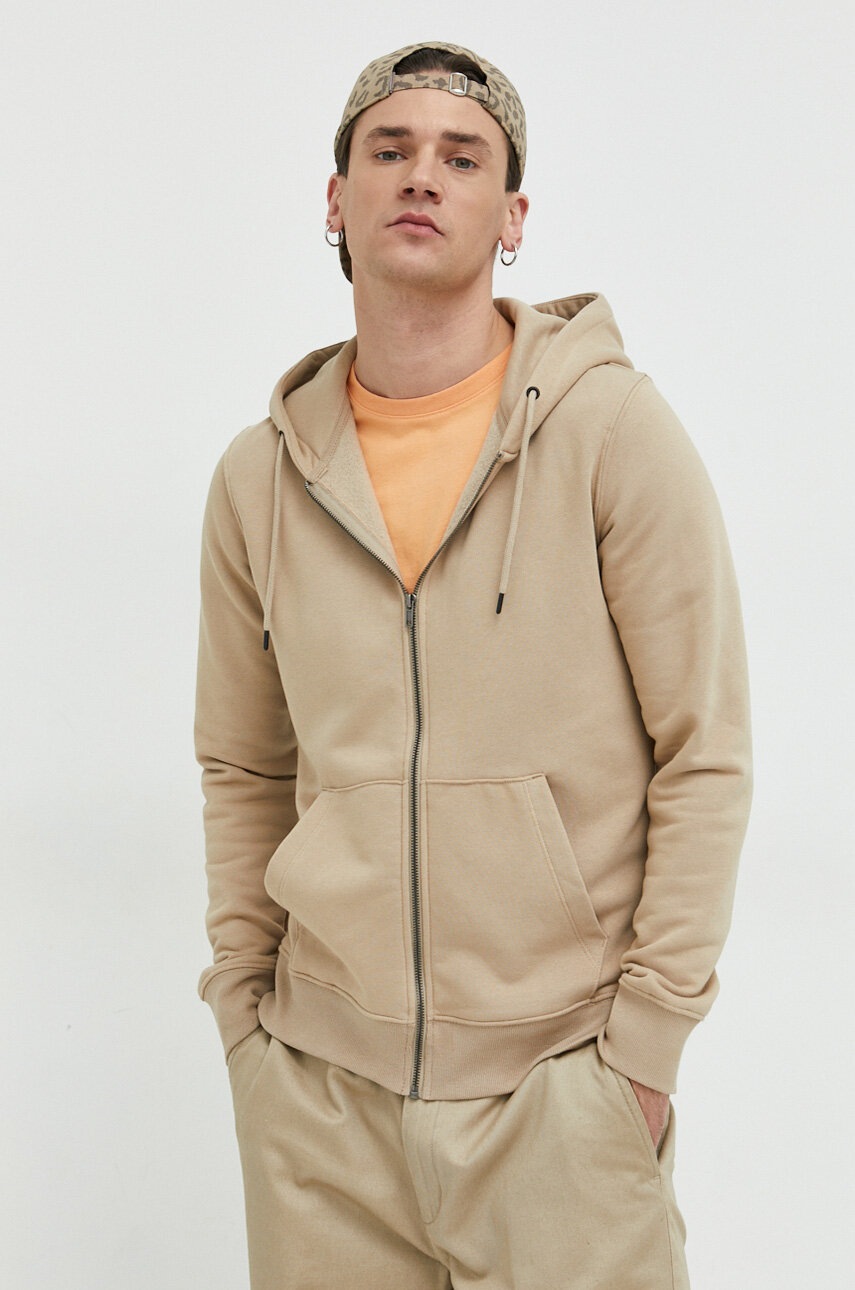 

Кофта Jack & Jones JJESTAR чоловіча колір бежевий з капюшоном однотонна 12210830