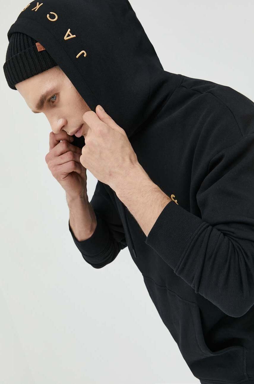

Кофта Jack & Jones JJESTAR мужская цвет чёрный с капюшоном однотонная 12212404