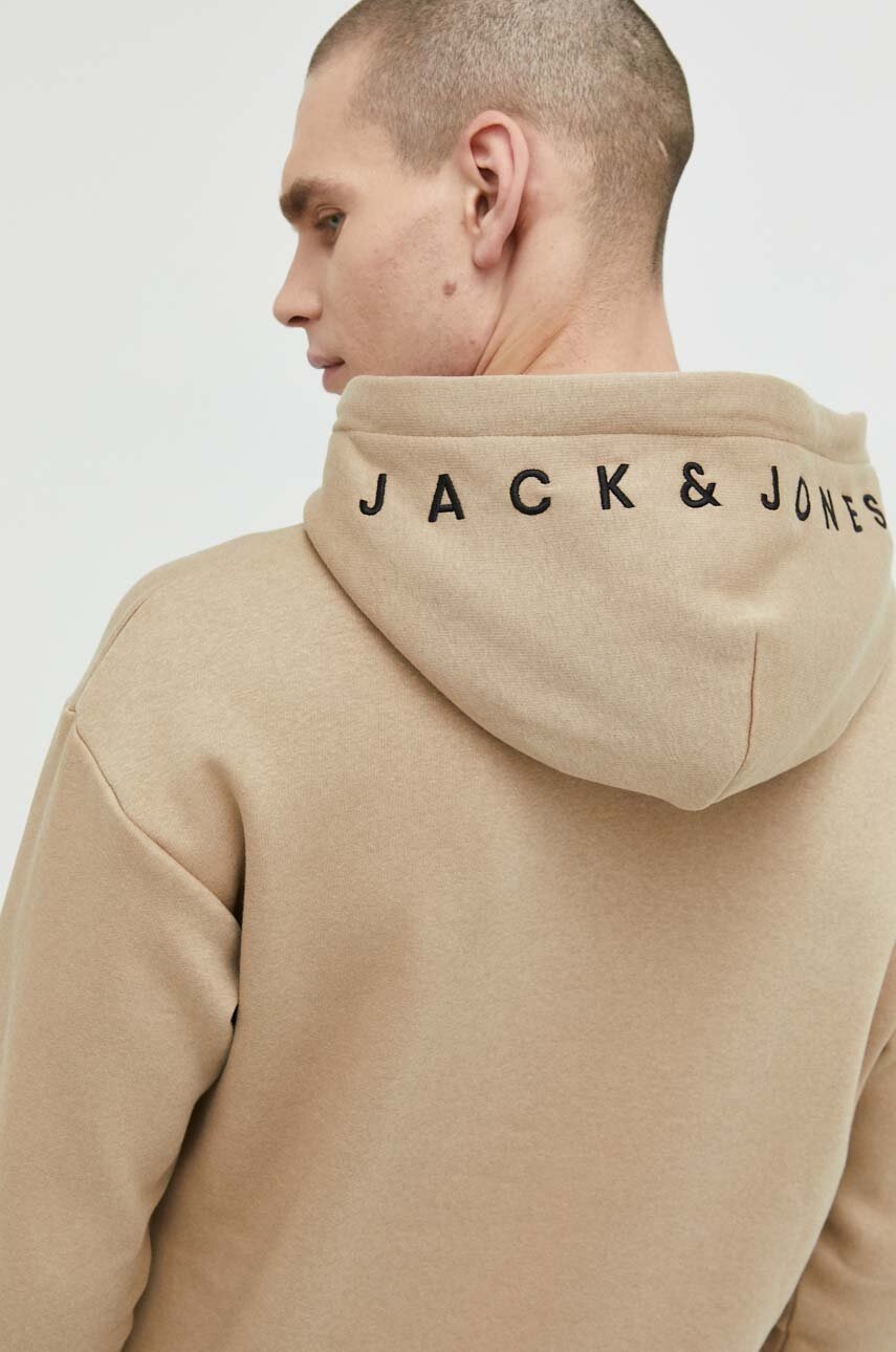 

Суичър Jack & Jones JJESTAR в бежово с качулка с апликация, Бежов