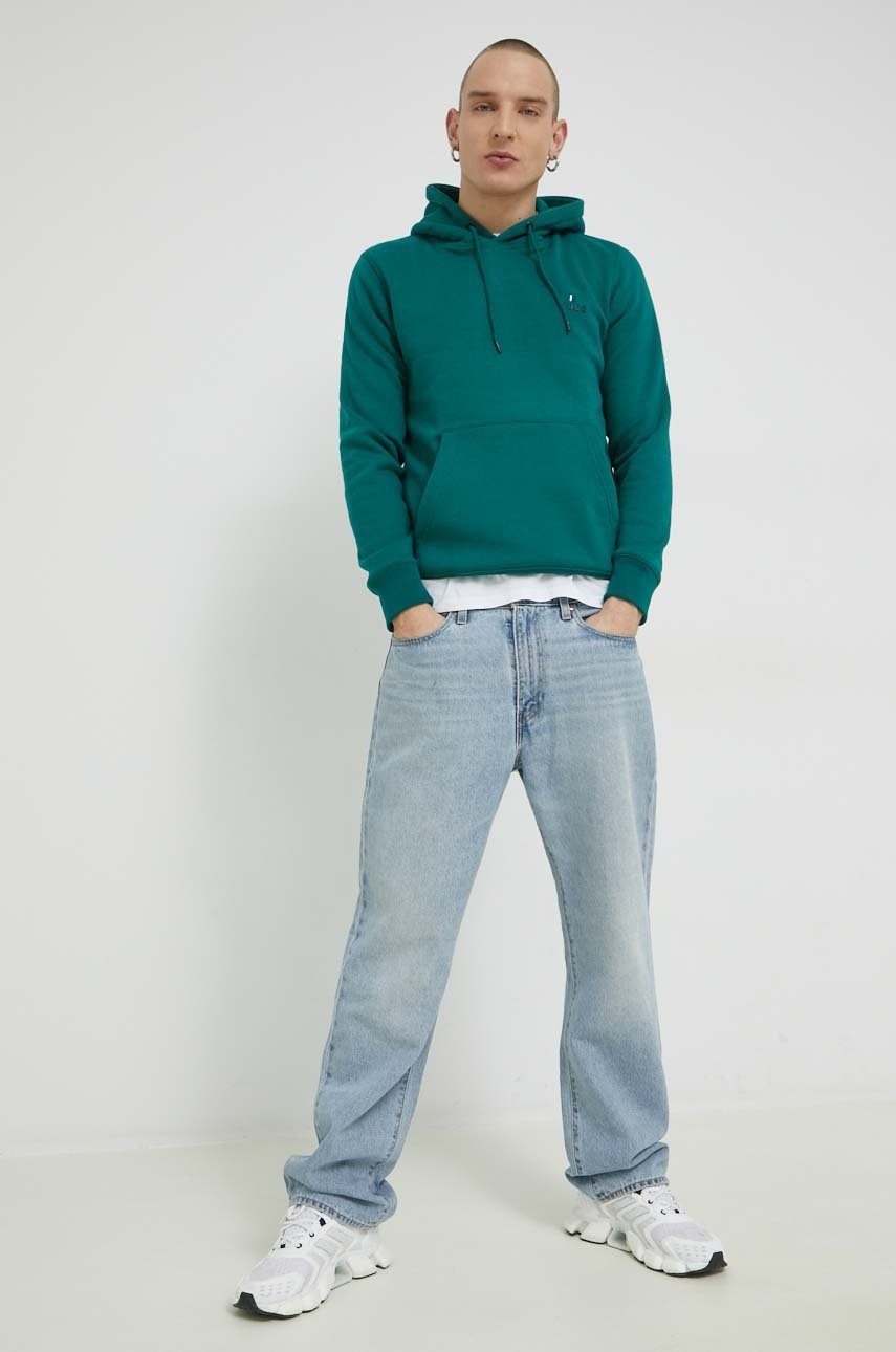 

Кофта Jack & Jones JJEJOE чоловіча колір зелений з капюшоном з принтом 12223229
