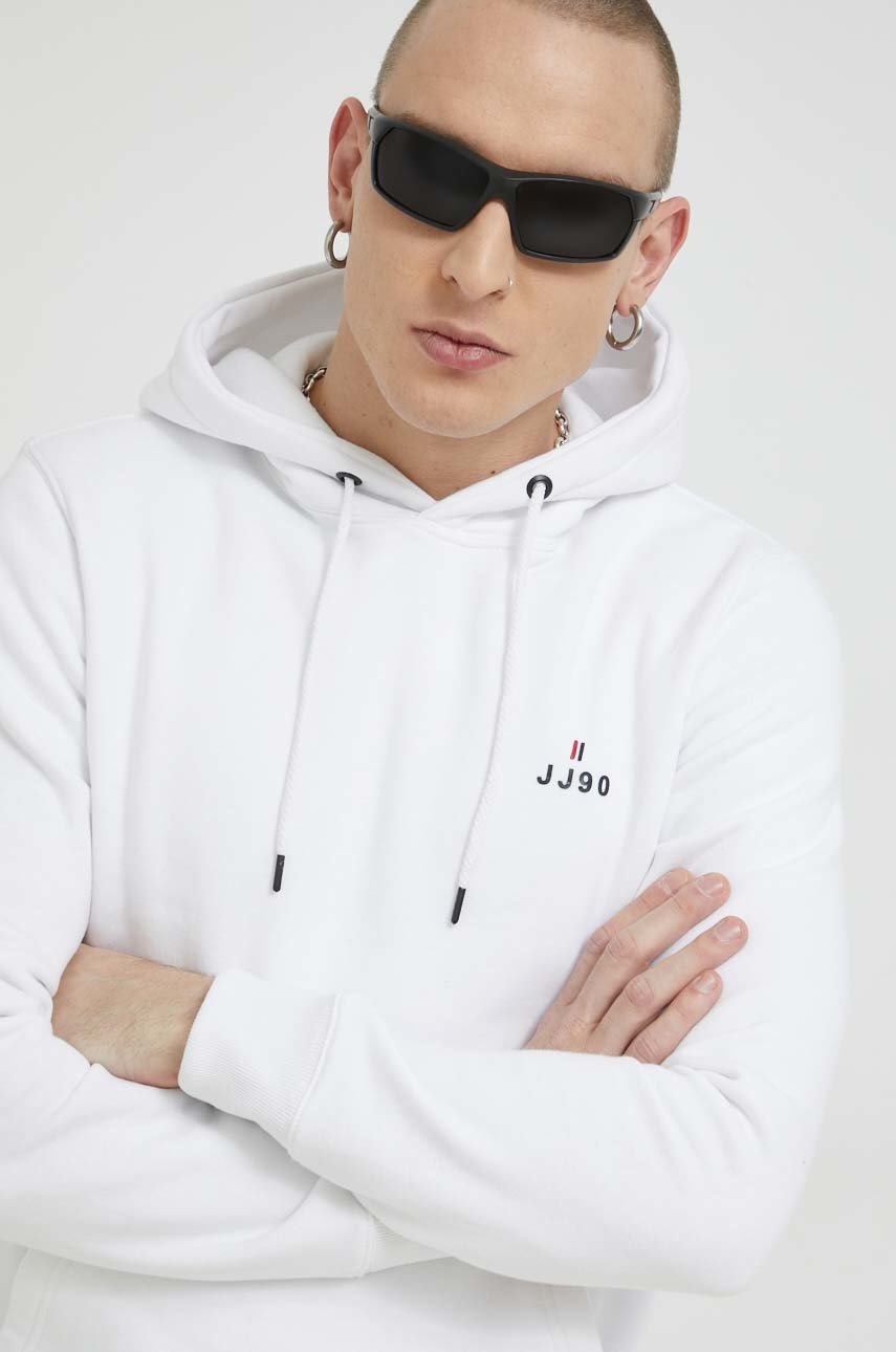 

Кофта Jack & Jones JJEJOE мужская цвет белый с капюшоном с принтом 12223229