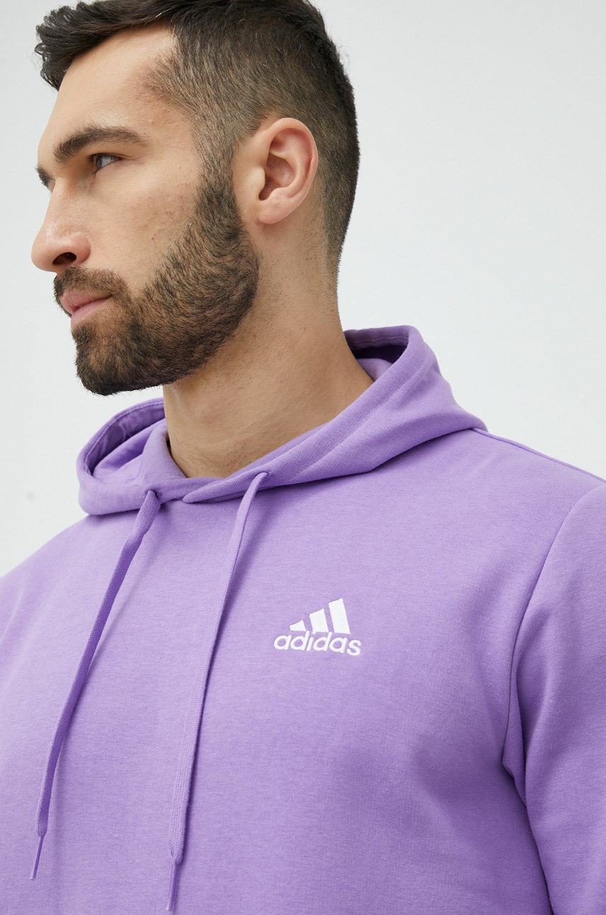 

Кофта adidas мужская цвет фиолетовый с капюшоном с принтом