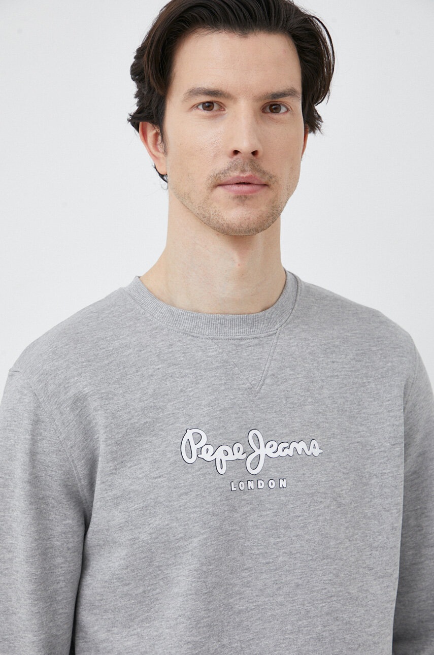 

Суичър Pepe Jeans Edward в сиво с принт, Сив