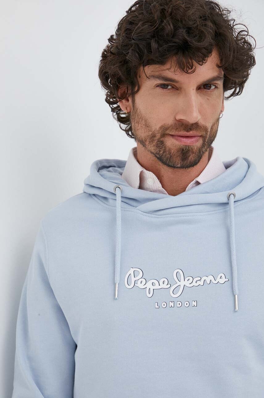 Pepe Jeans Hanorac De Bumbac Edward Hoodie Barbati, Cu Gluga, Cu Imprimeu