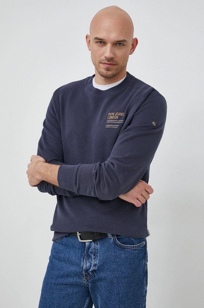 

Хлопковая кофта Pepe Jeans Avery мужская цвет синий с принтом