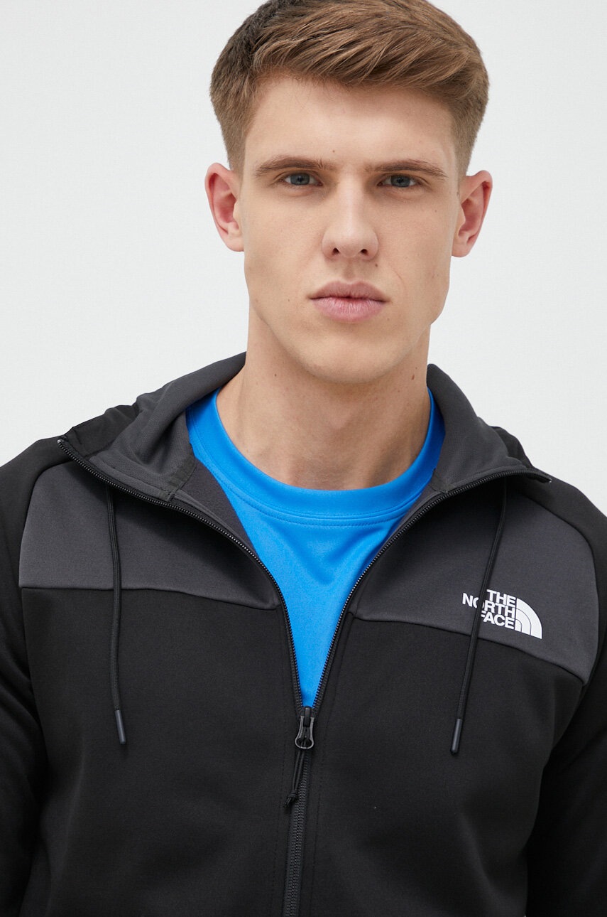 

Спортивная кофта The North Face Reaxion цвет чёрный с капюшоном однотонная