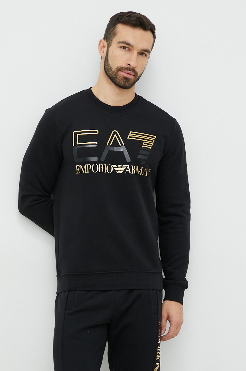 

Суичър EA7 Emporio Armani в черно с апликация, Черен