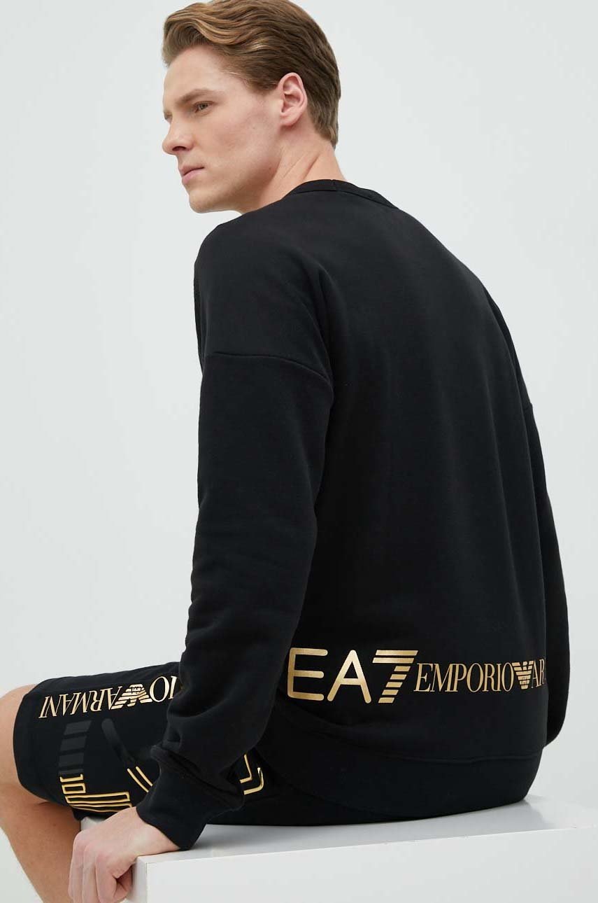 

Суичър EA7 Emporio Armani в черно с принт, Черен