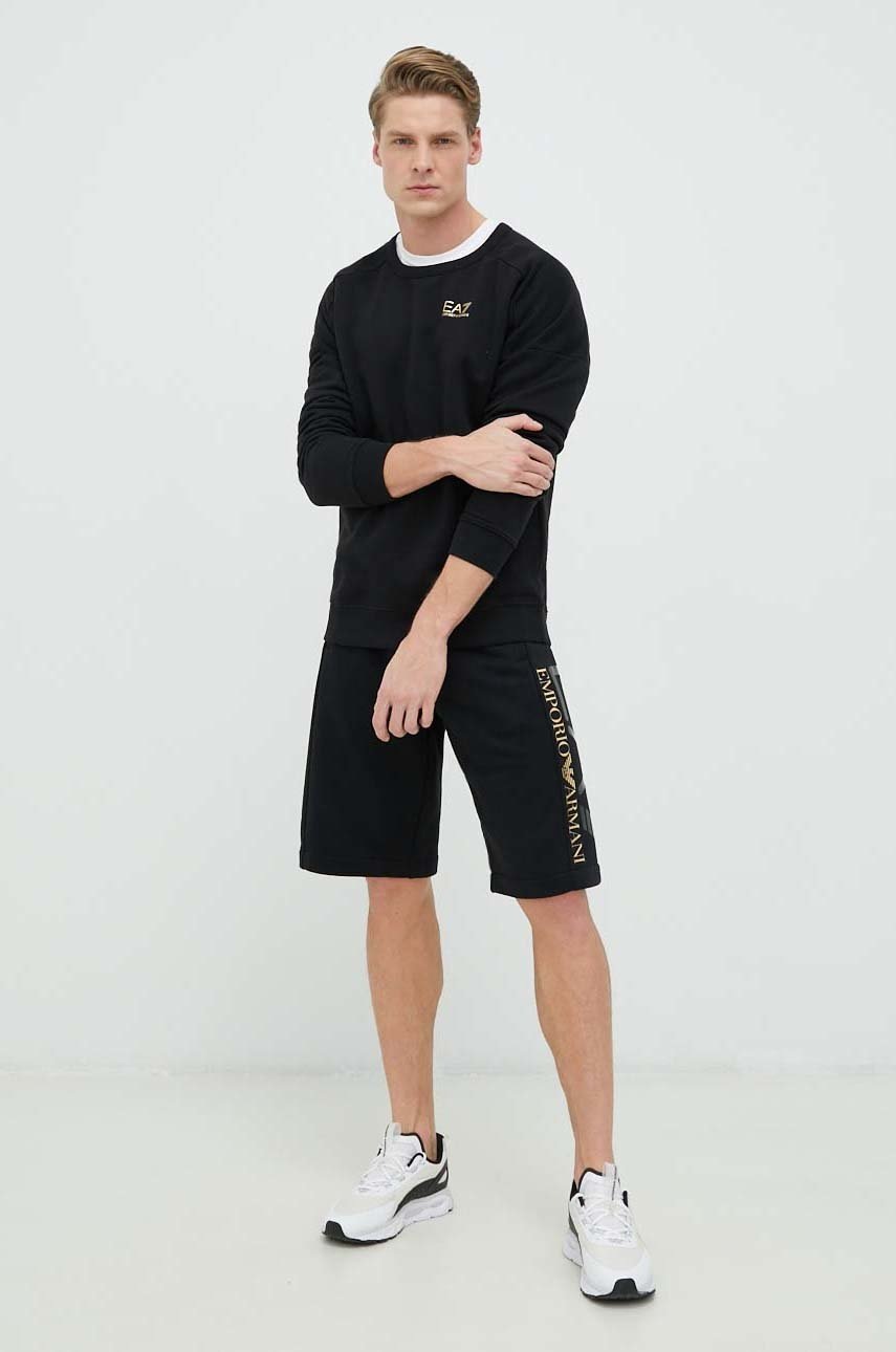 

Кофта EA7 Emporio Armani чоловіча колір чорний з принтом