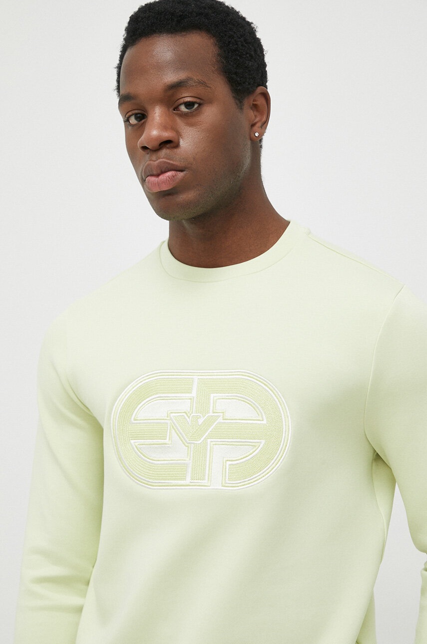 

Суичър Emporio Armani в зелено с апликация, Зелен