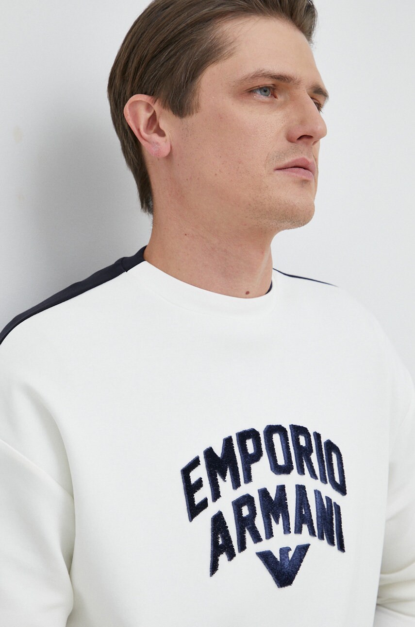 

Кофта Emporio Armani чоловіча колір білий візерунок