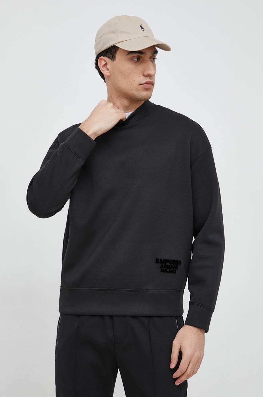 

Кофта Emporio Armani мужская цвет чёрный с аппликацией