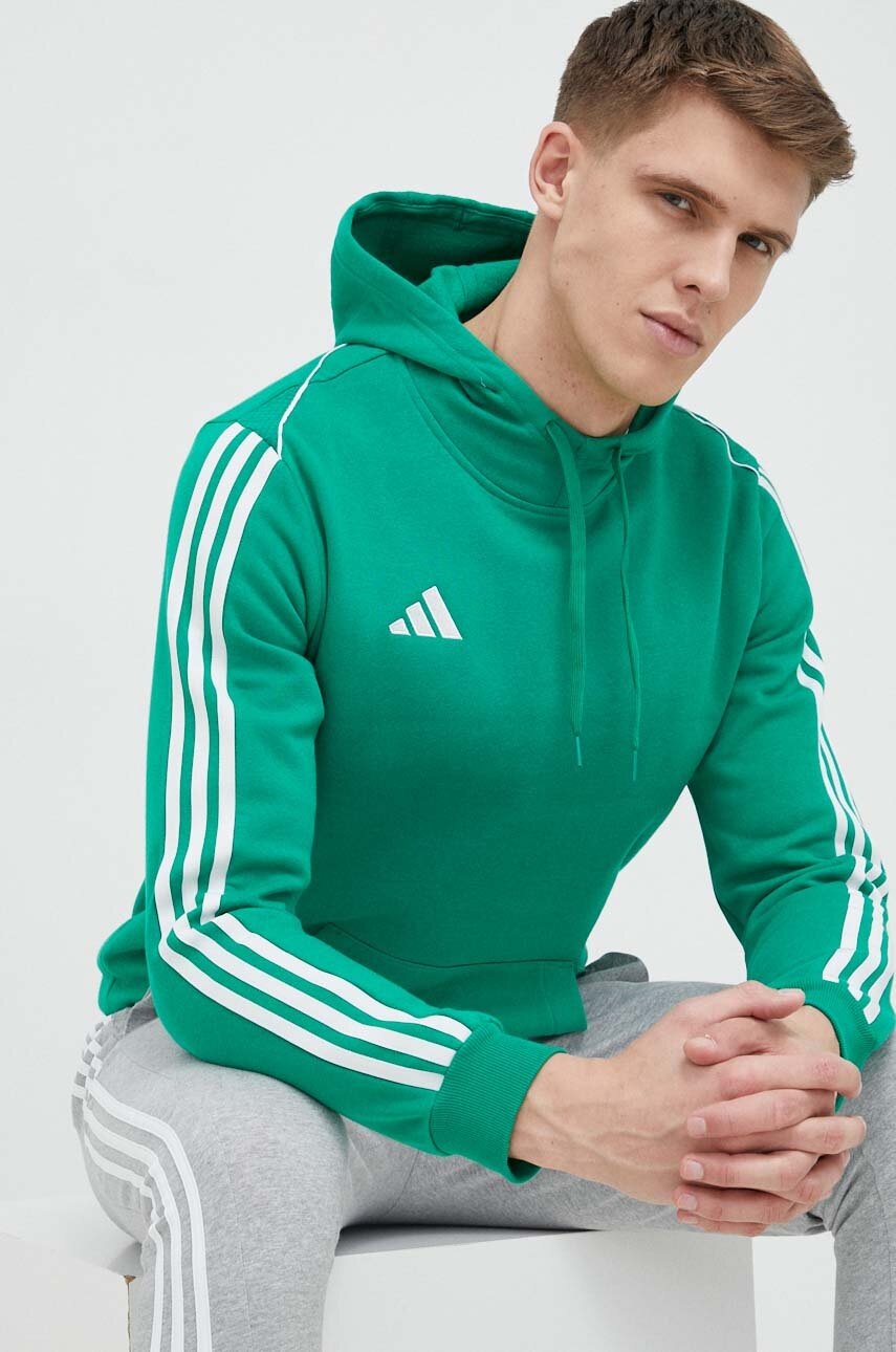 

Кофта adidas Performance Tiro 23 колір зелений з капюшоном з аплікацією