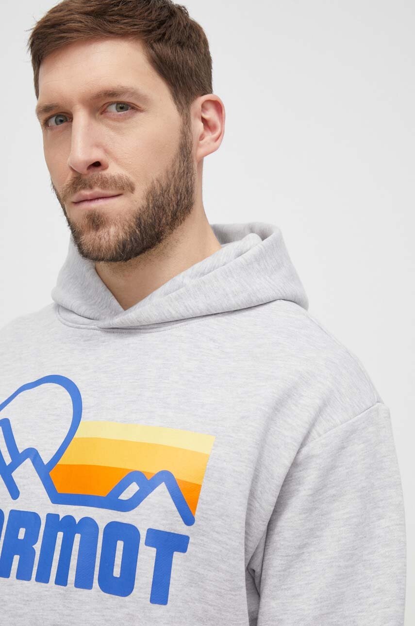 Μπλούζα Marmot χρώμα: γκρι, με κουκούλα φωτογραφία