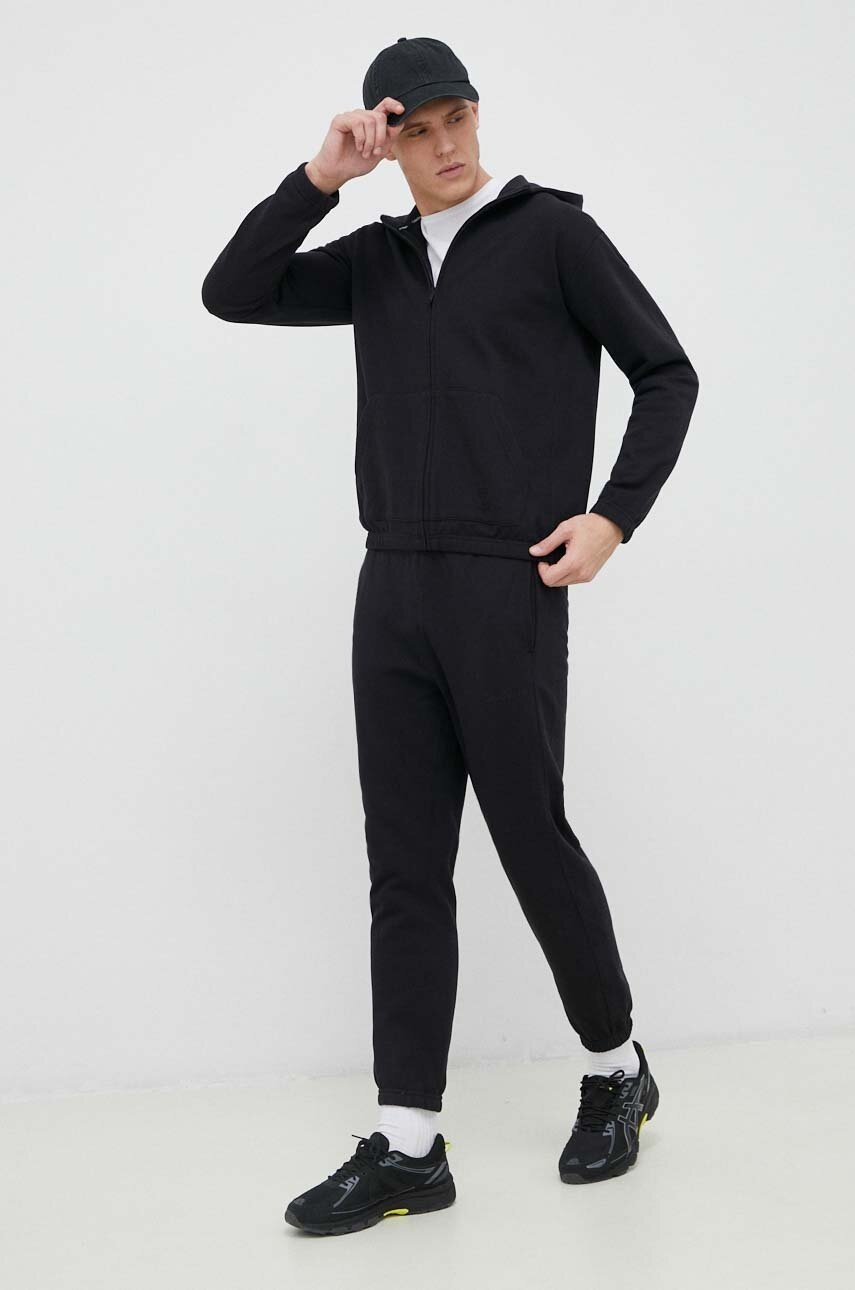 Φούτερ προπόνησης Calvin Klein Performance Essentials χρώμα: μαύρο, με κουκούλα φωτογραφία
