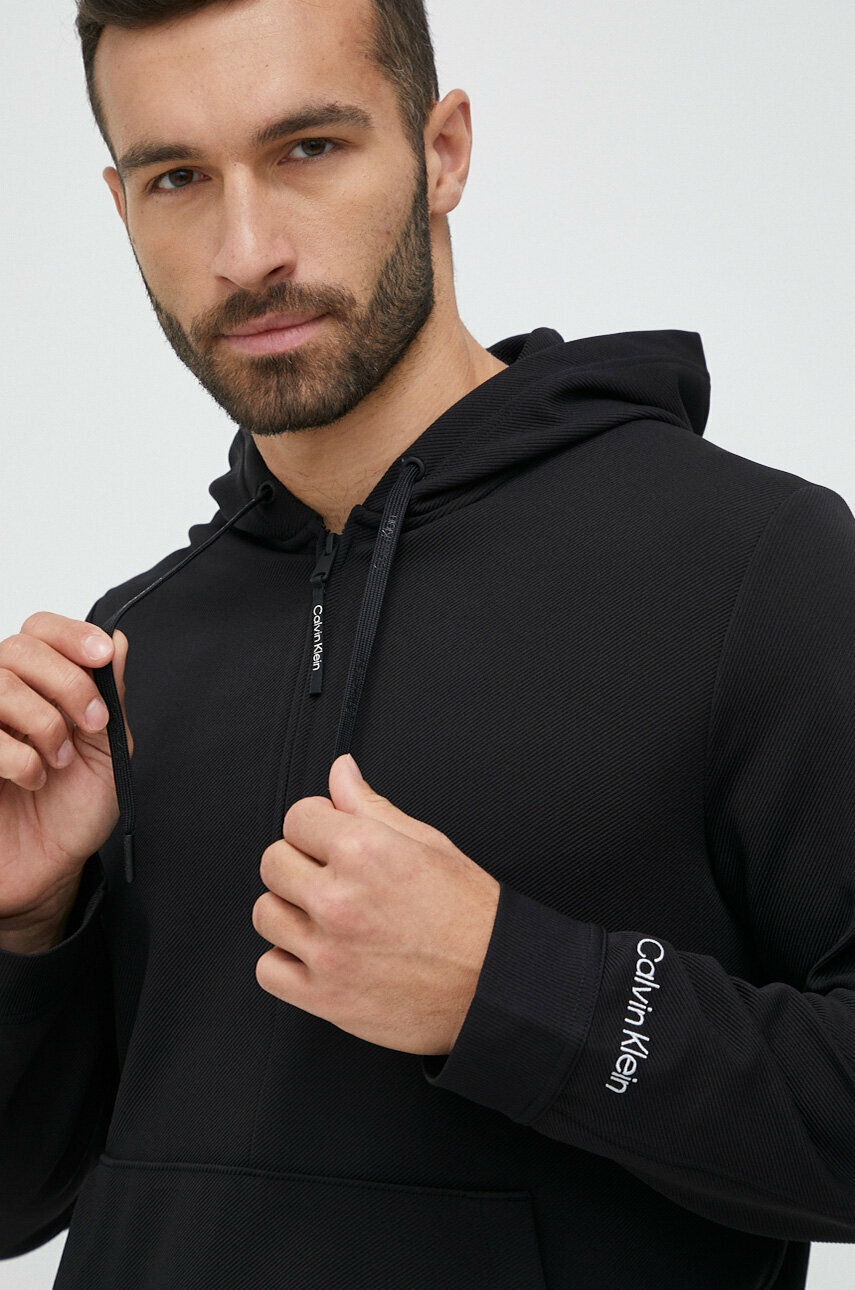 

Суичър за трениране Calvin Klein Performance Effect в черно с качулка с изчистен дизайн, Черен
