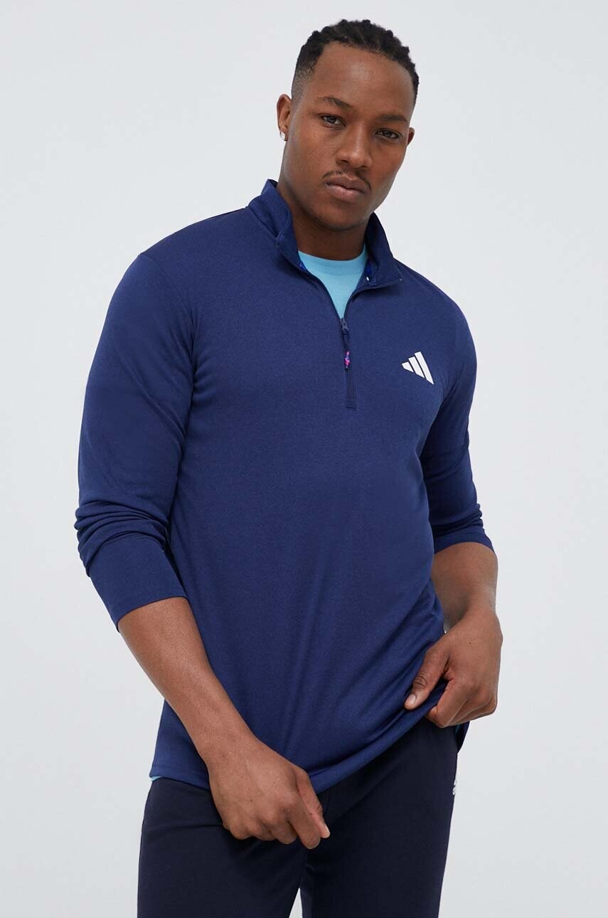 Adidas performance hanorac de antrenament train essentials seasonal culoarea albastru marin, neted