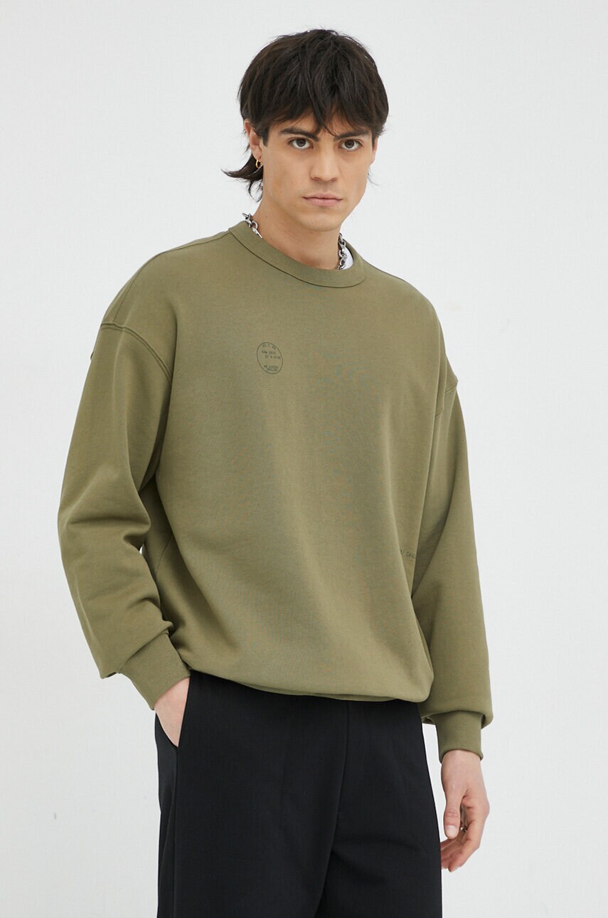 G-star raw hanorac de bumbac barbati, culoarea verde, cu imprimeu