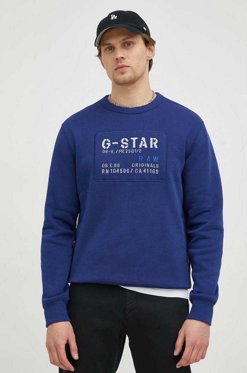 

Кофта G-Star Raw мужская цвет синий с аппликацией