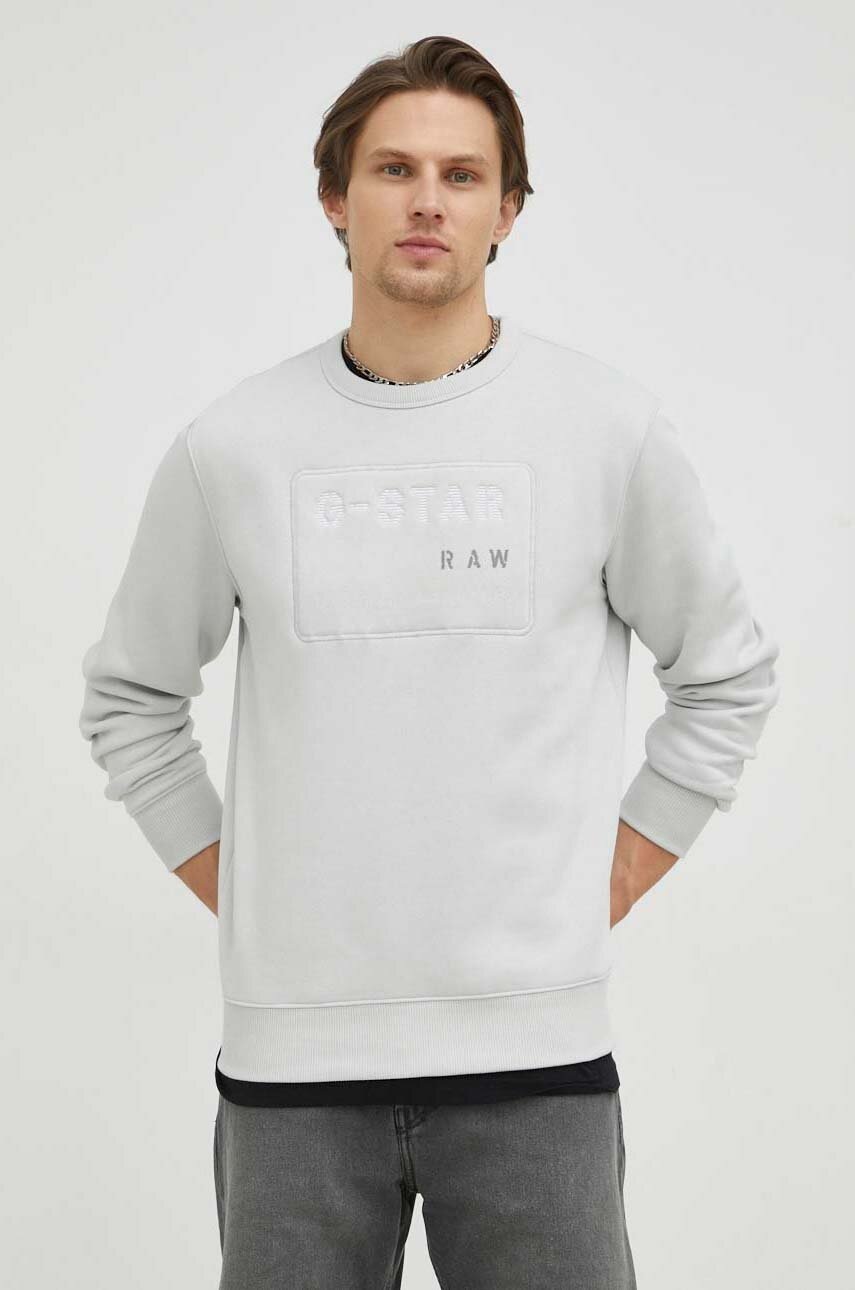 

Кофта G-Star Raw мужская цвет серый с аппликацией