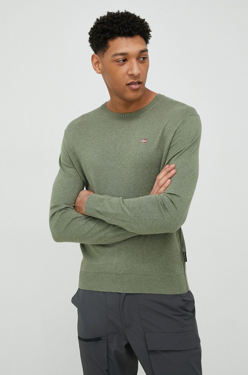 Napapijri pulover de bumbac culoarea verde, light answear.ro imagine noua