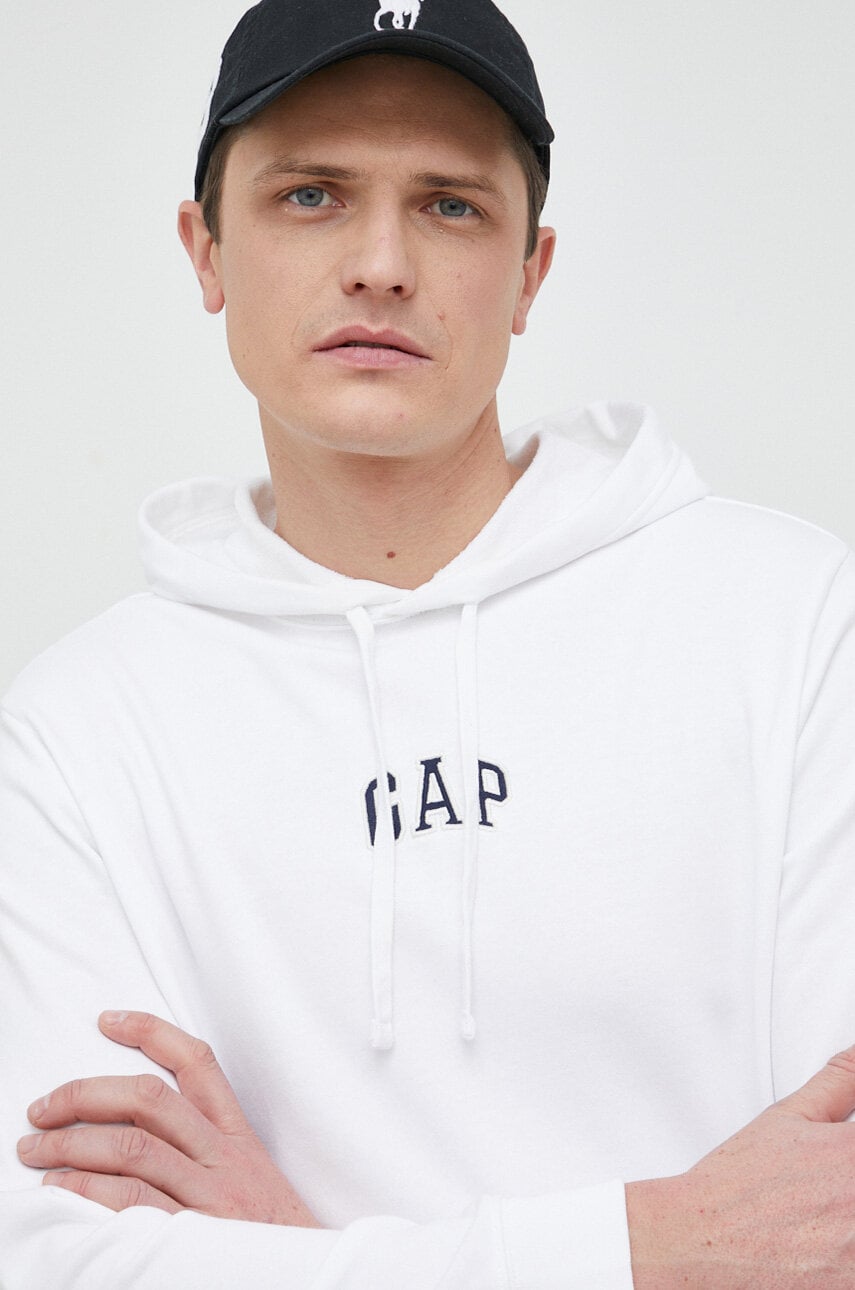 GAP bluza barbati, culoarea alb, cu glugă, modelator