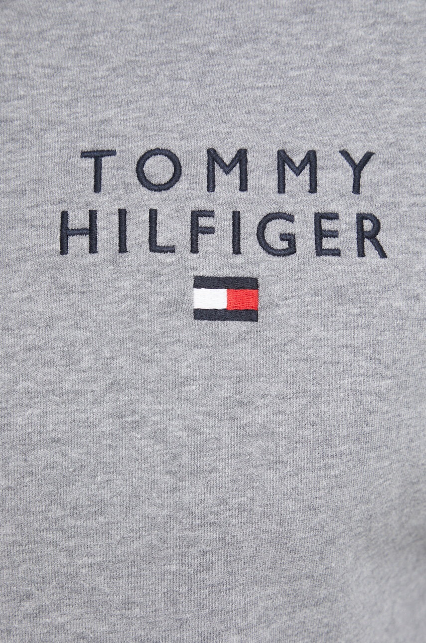 Кофта лаунж Tommy Hilfiger колір сірий з капюшоном з принтом 