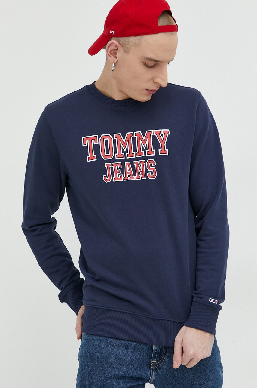 

Бавовняна кофта Tommy Jeans чоловіча колір синій з принтом