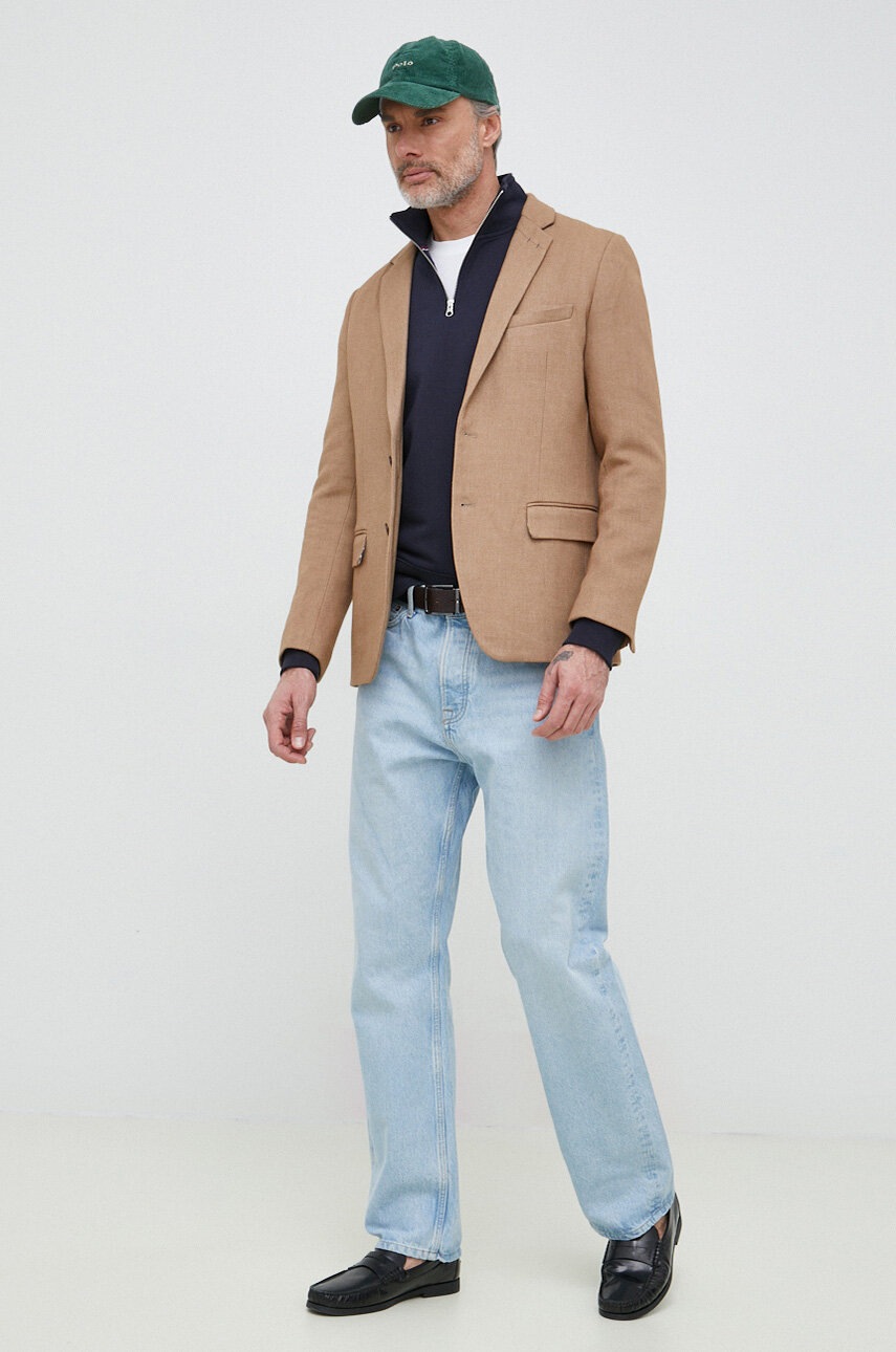 

Кофта Gant мужская цвет синий однотонная