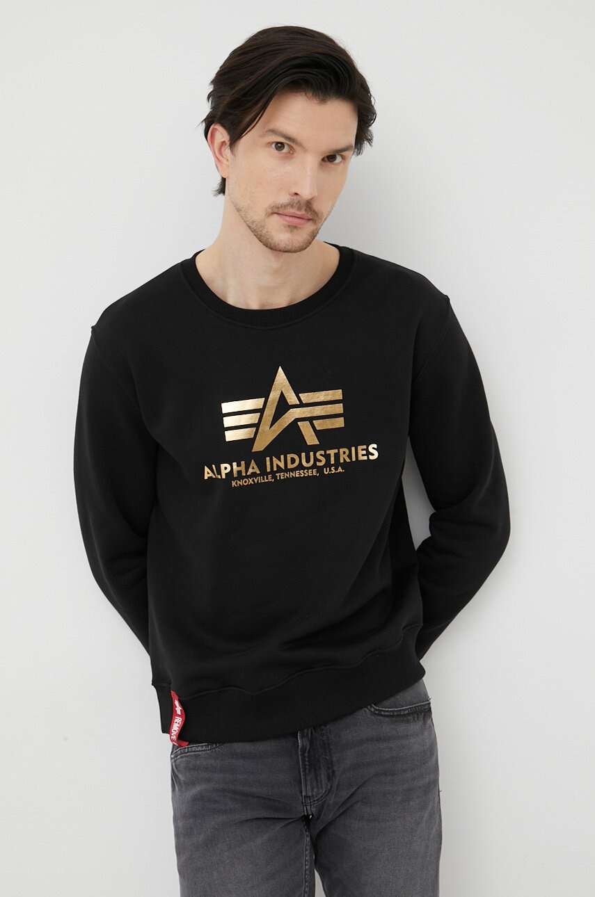 

Кофта Alpha Industries чоловіча колір чорний з принтом 178302FP.583-BlackGold
