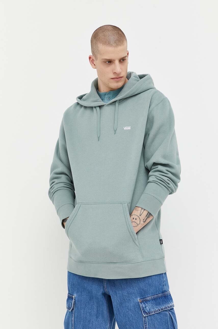 Vans bluza barbati, culoarea verde, cu glugă, cu imprimeu