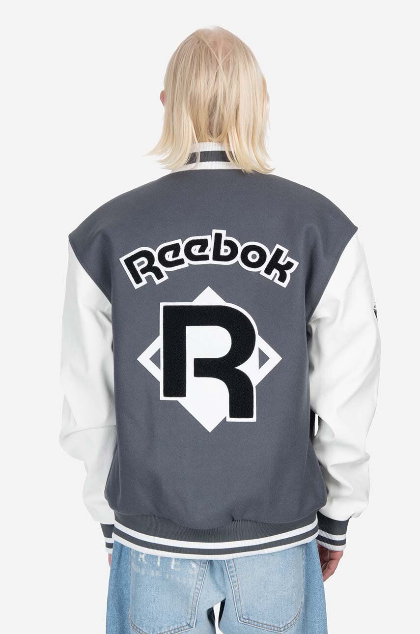 Reebok Classic Jachetă Bomber Din Amestec De Lână Res V Jacket Culoarea Gri HS7142-grey