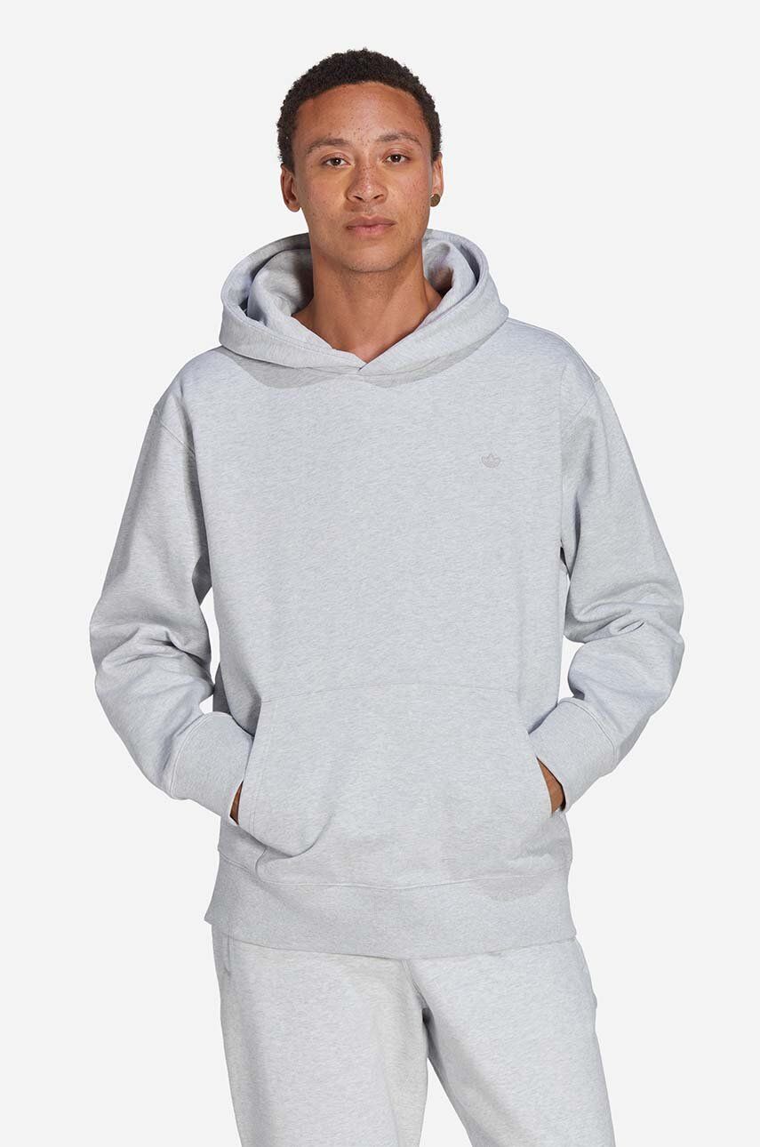 Mikina adidas Originals pánská, šedá barva, s kapucí, melanžová, IC4998-grey