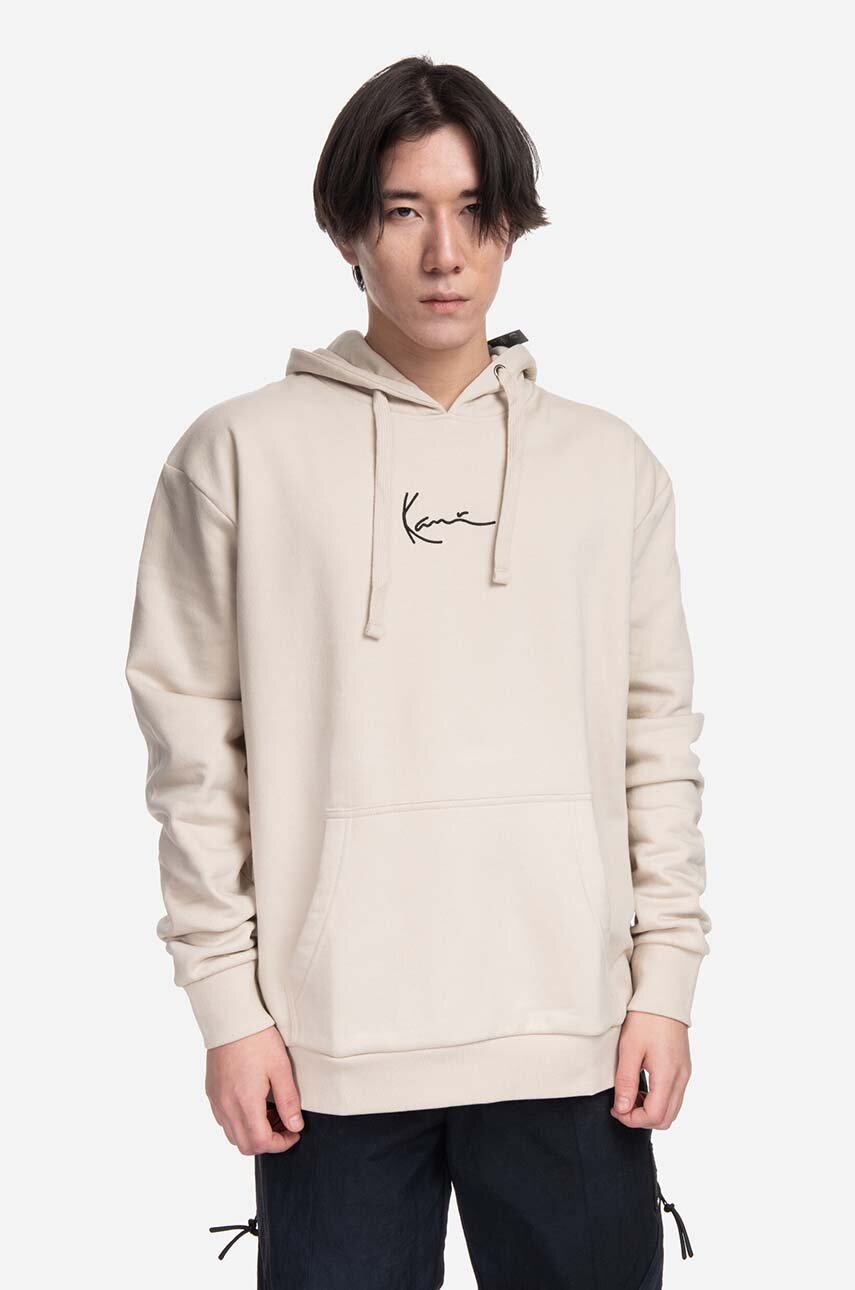 

Кофта Karl Kani чоловіча колір бежевий з капюшоном з аплікацією 6028442-cream