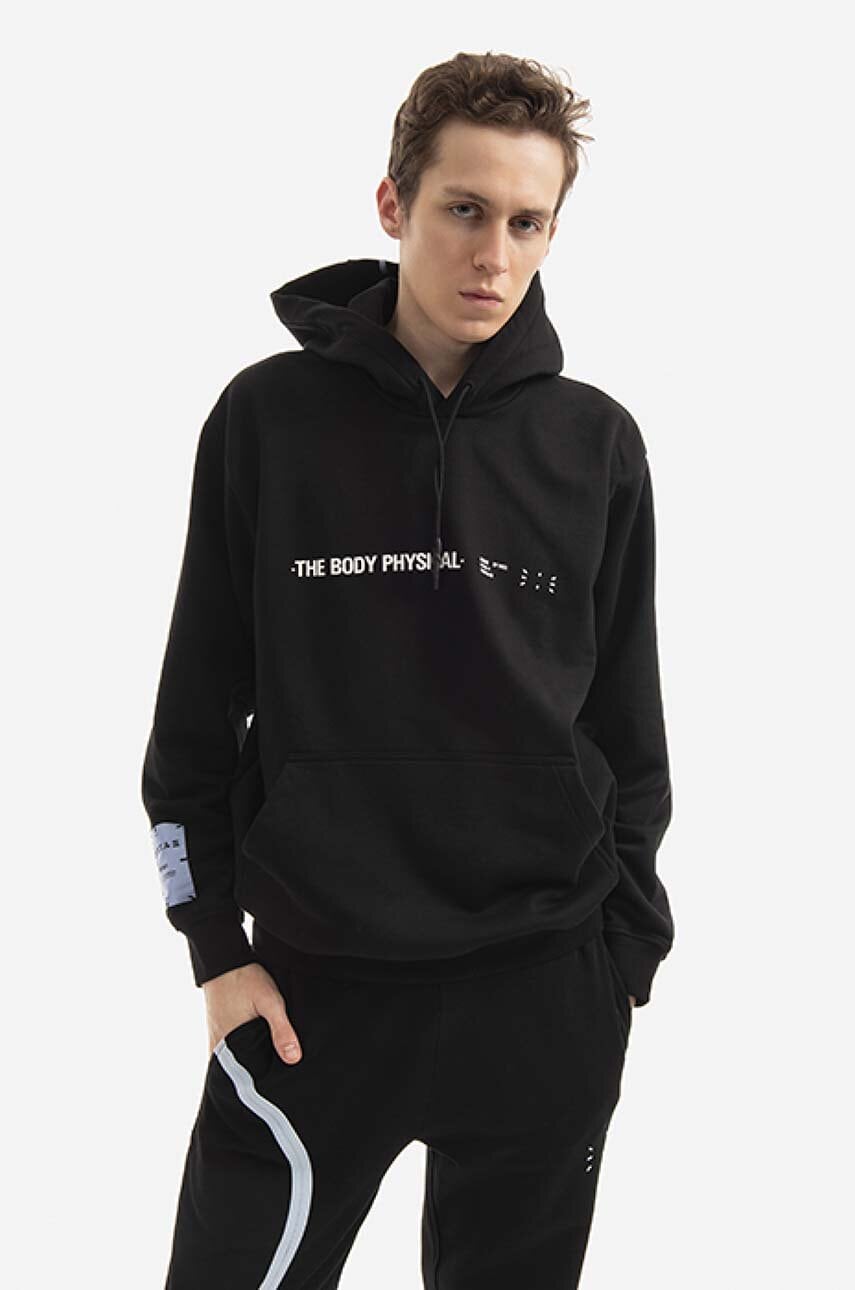 MCQ hanorac de bumbac Manifesto bărbați, culoarea negru, cu glugă, cu imprimeu 624727RST841000-BLACK MCQ hanorac de bumbac Manifesto bărbați, culoarea negru, cu glugă, cu imprimeu 624727RST841000-BLACK