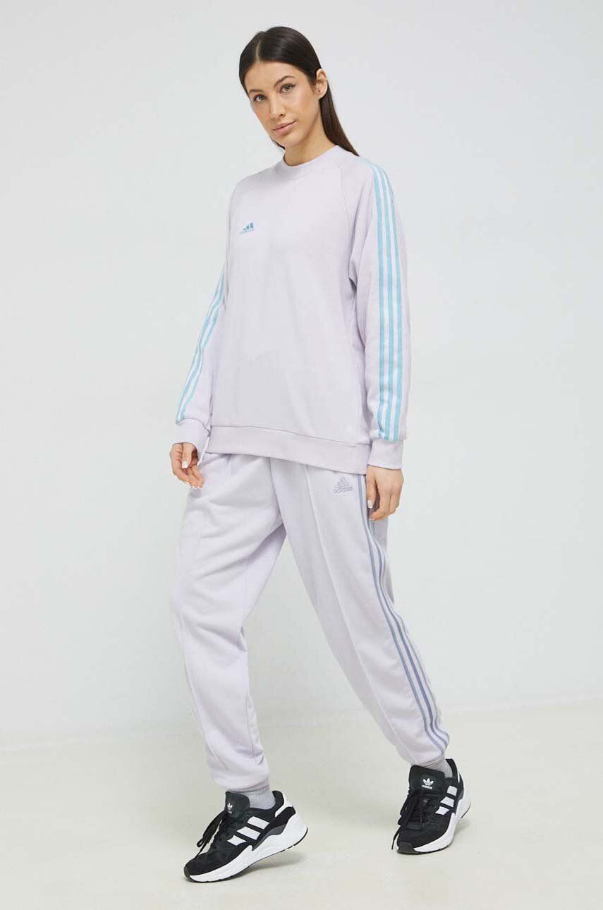 Adidas Bluza Culoarea Violet, Cu Imprimeu