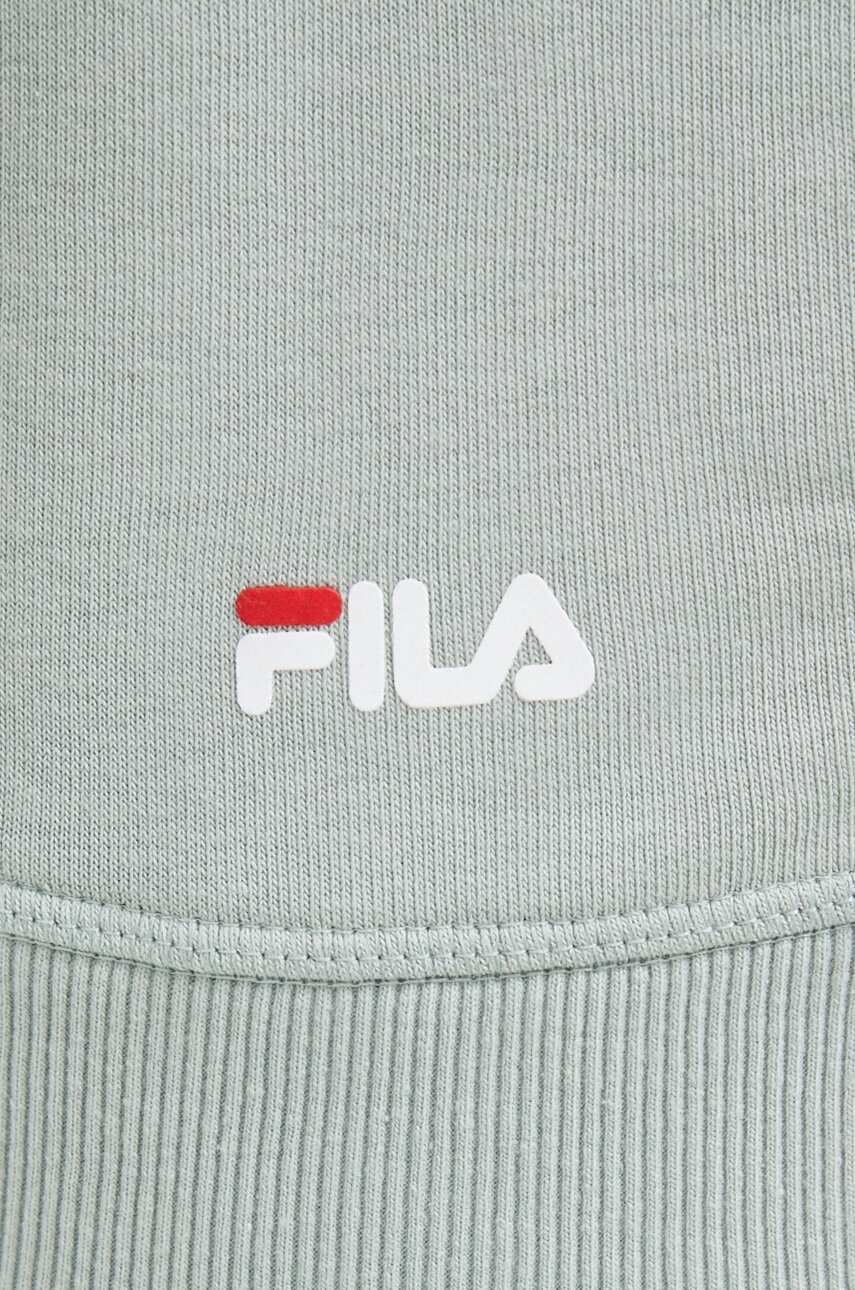 Кофта Fila колір зелений з капюшоном з принтом 