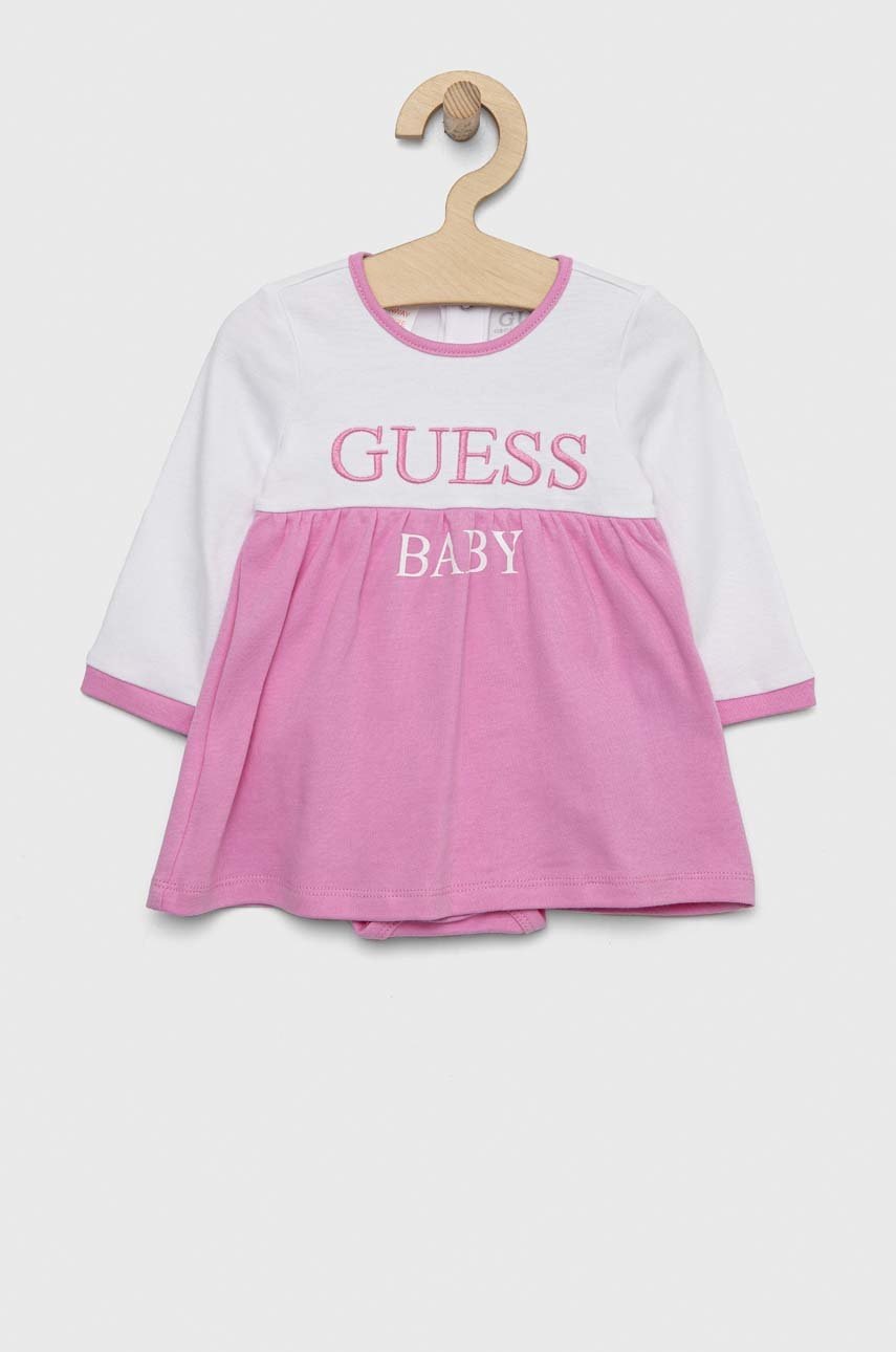 

Бебешко боди от памук Guess, Виолетов