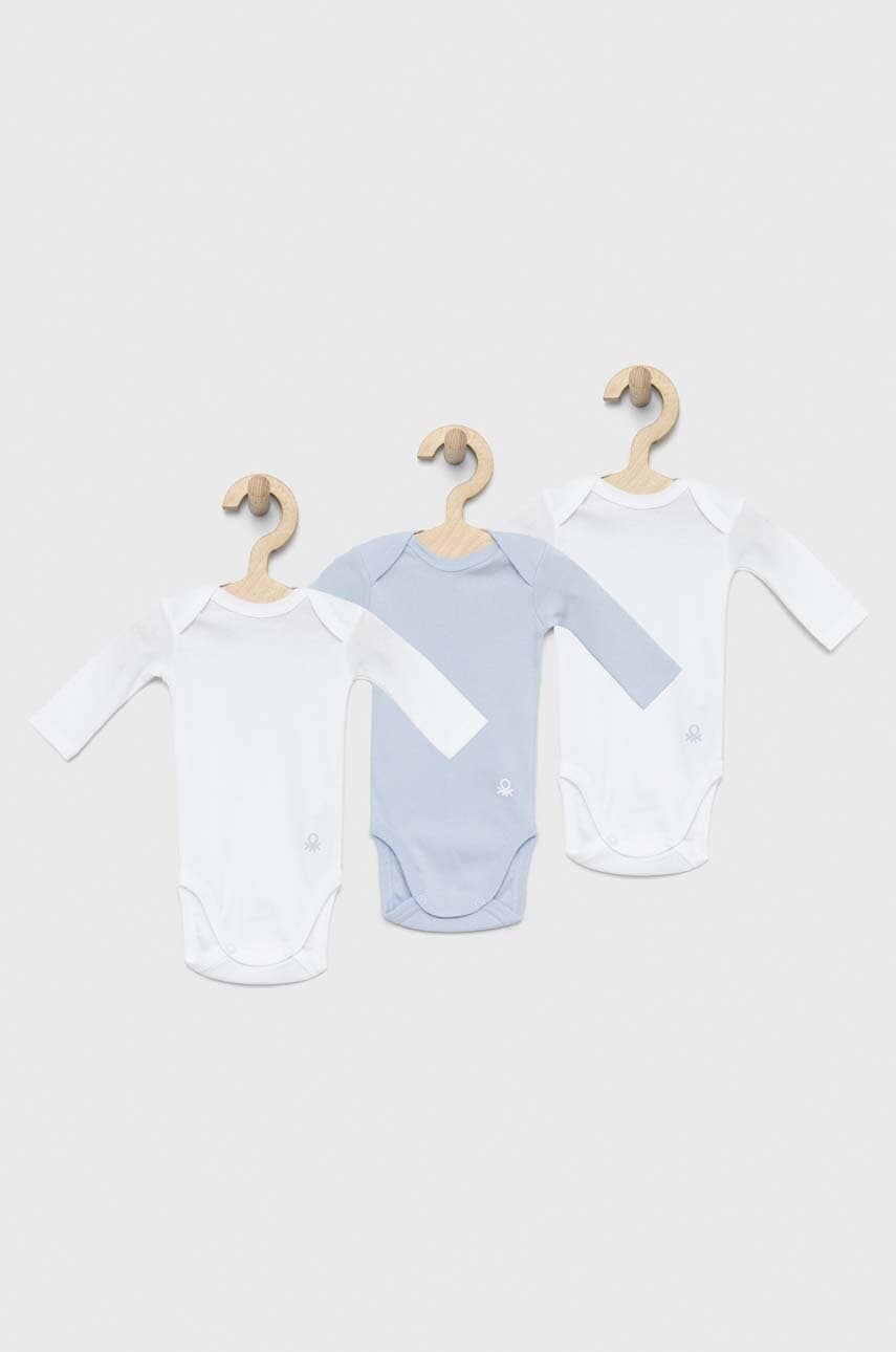 Levně Bavlněné kojenecké body United Colors of Benetton 3-pack