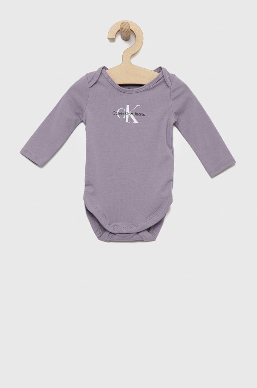 

Бебешко боди Calvin Klein Jeans, Виолетов