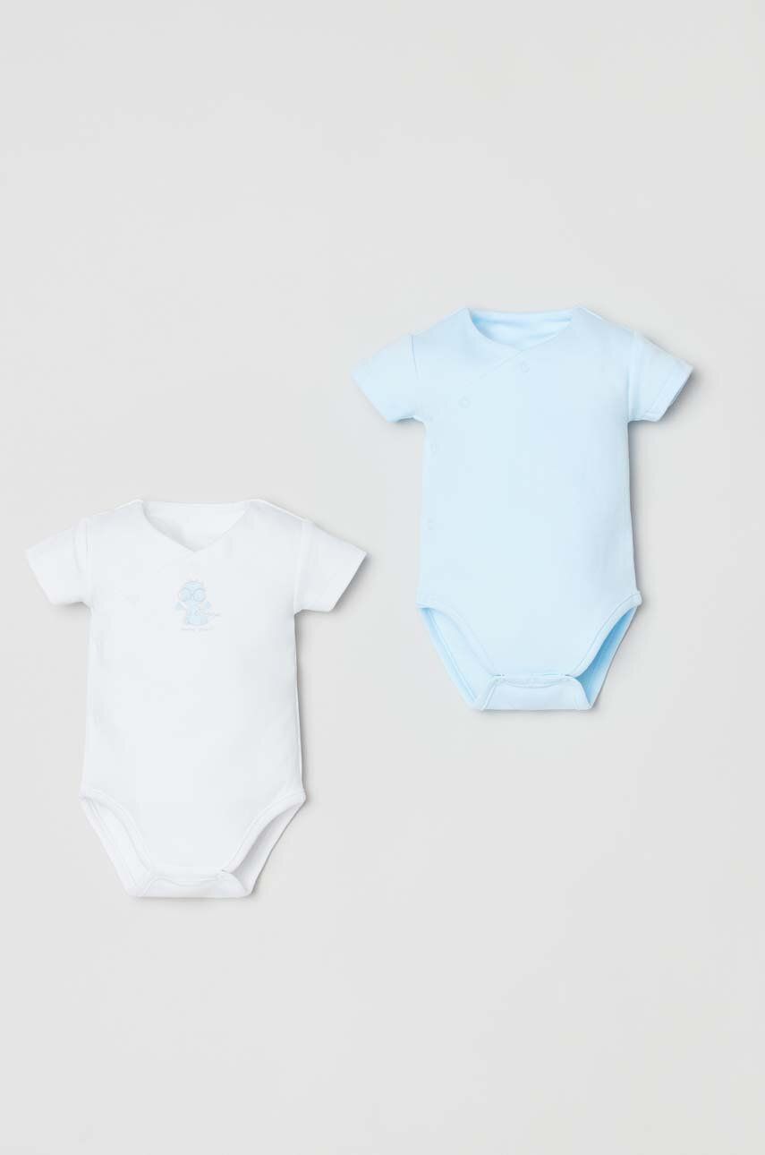 Bavlněné kojenecké body OVS 2-pack - modrá -  100 % Bavlna