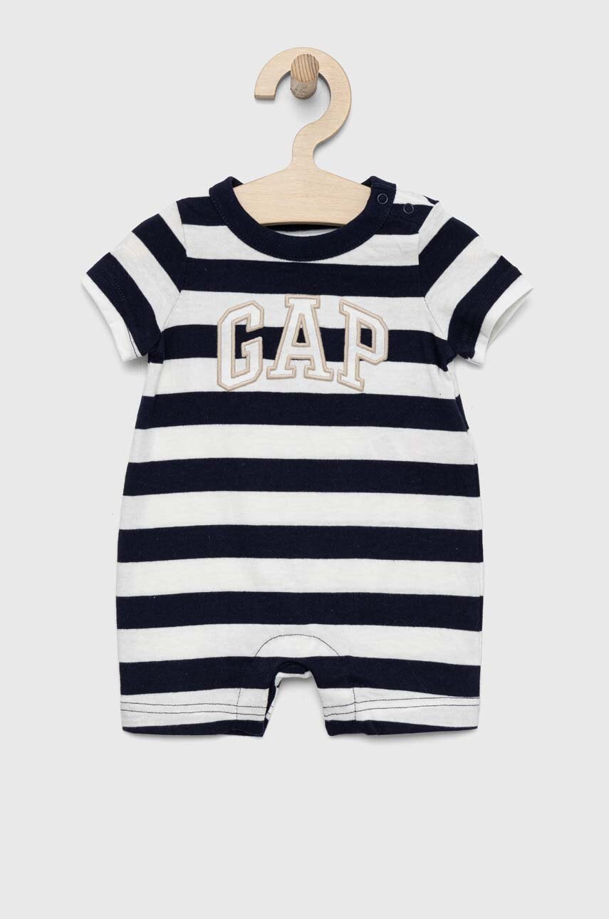 

Бебешки памучен къс гащеризон GAP, Тъмносин